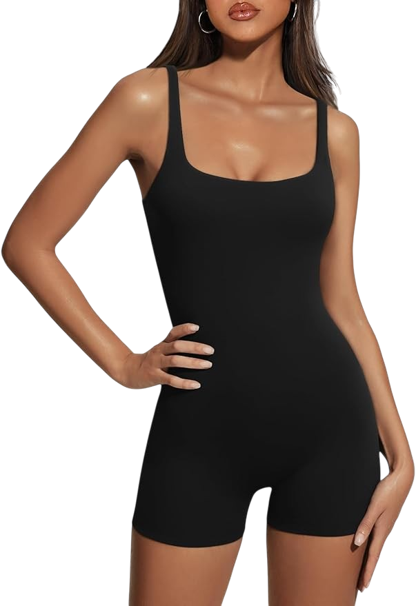 Automet women stretchy slimming romper workout vacation 2026